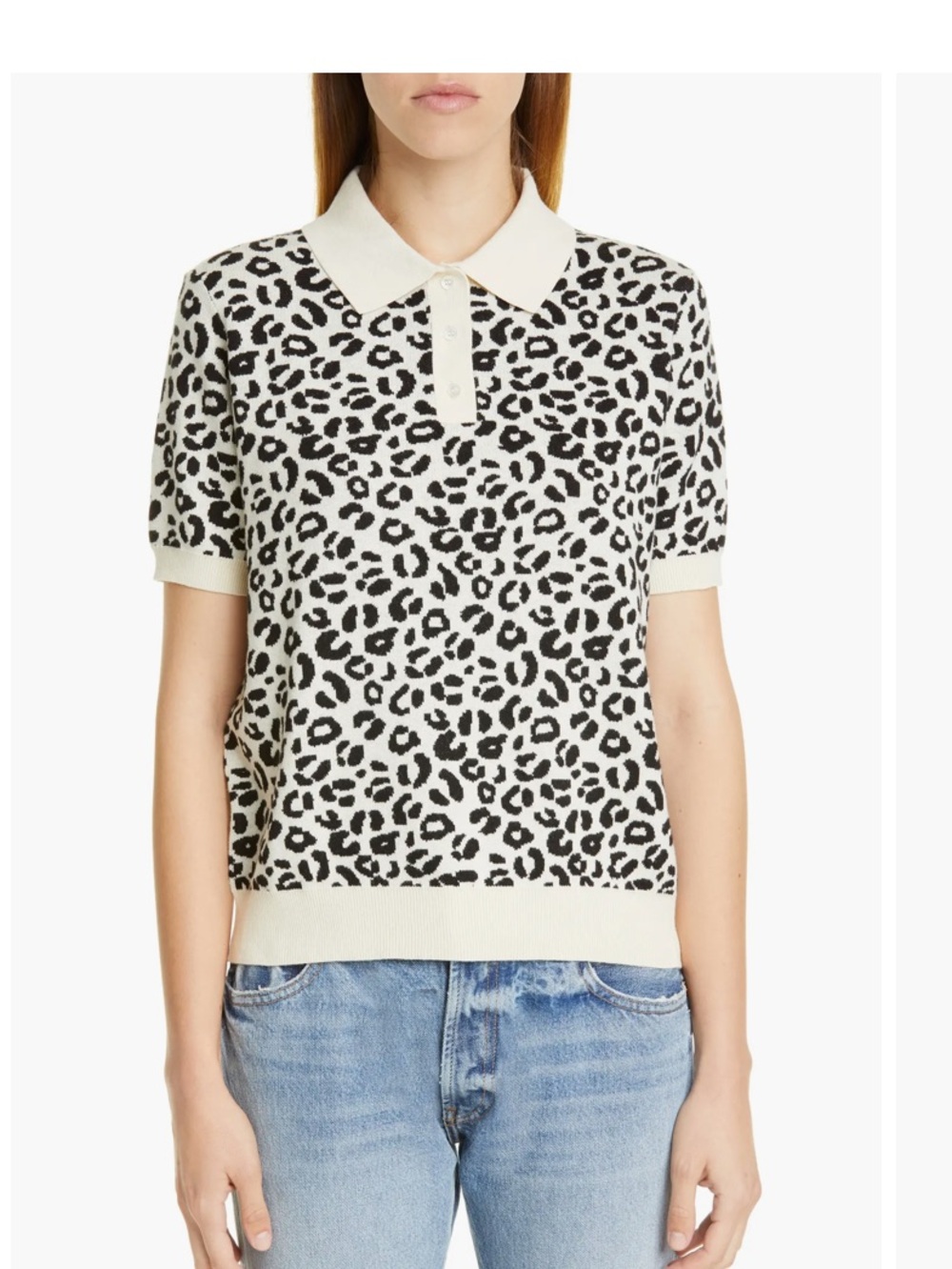 SANDY LIANG SNOW SHORT SLEEVE POLO SWEATER